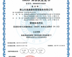 HACCP认证证书
